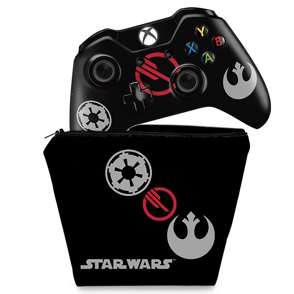 KIT Capa Case e Skin Xbox One Fat Controle - Star Wars Battlefront 2 Edition
