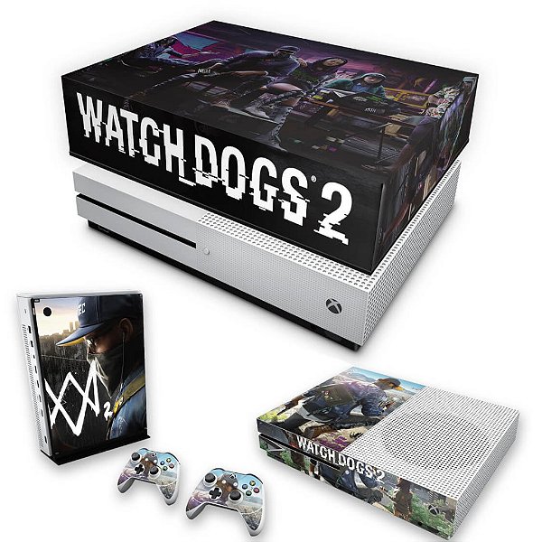 KIT Xbox One S Slim Skin e Capa Anti Poeira - Watch Dogs 2