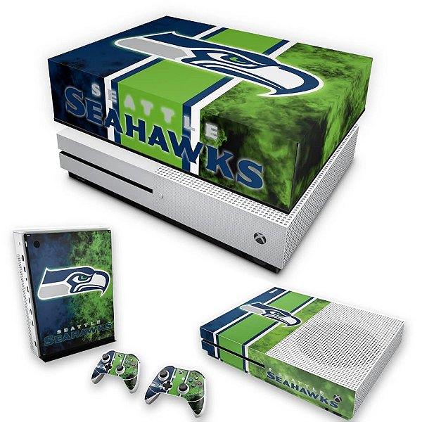 KIT Xbox One S Slim Skin e Capa Anti Poeira - Seattle Seahawks - NFL