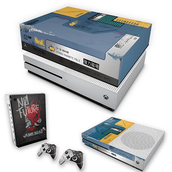 KIT Xbox One S Slim Skin e Capa Anti Poeira - Cyberpunk 2077 Bundle