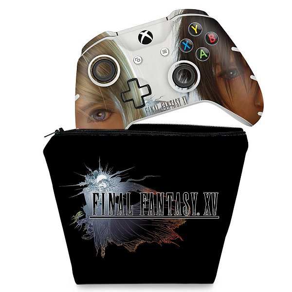 KIT Capa Case e Skin Xbox One Slim X Controle - Final Fantasy XV #A