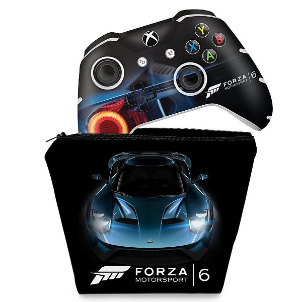 KIT Capa Case e Skin Xbox One Slim X Controle - Forza Motor Sport 6