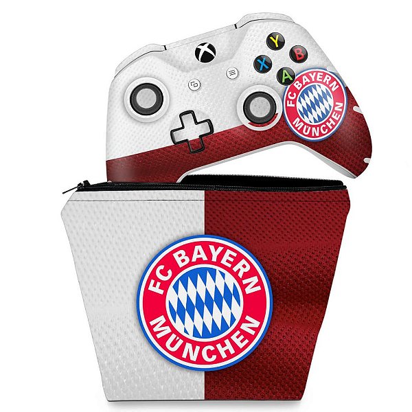 KIT Capa Case e Skin Xbox One Slim X Controle - Bayern de Munique