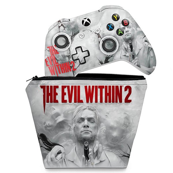 KIT Capa Case e Skin Xbox One Slim X Controle - The Evil Within 2