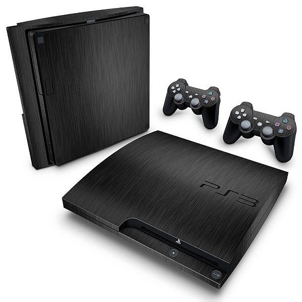 PS3 Slim Skin - Aço Escovado Preto