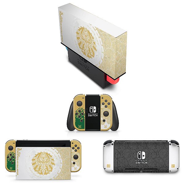 KIT Nintendo Switch Skin e Capa Anti Poeira - Zelda Tears of the Kingdom Edition