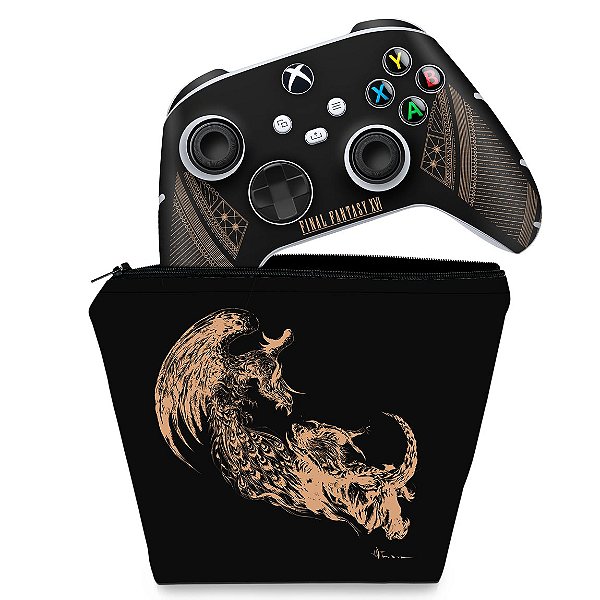 KIT Capa Case e Skin Xbox Series S X Controle - Final Fantasy XVI Edition