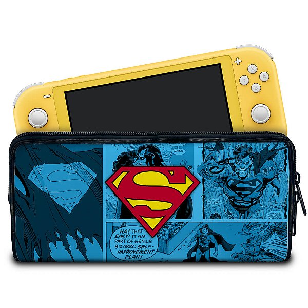 Case Nintendo Switch Lite Bolsa Estojo - Superman Comics