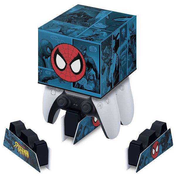 Capa PS5 Base de Carregamento Controle - Homem-Aranha Spider-Man Comics
