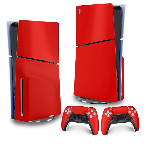 Skin PS5 Slim Vertical - Vermelho