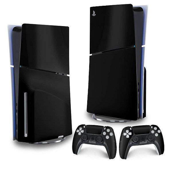 Skin PS5 Slim Vertical - Preto Black Piano