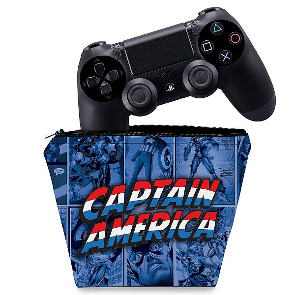 Capa PS4 Controle Case - Capitão América Comics