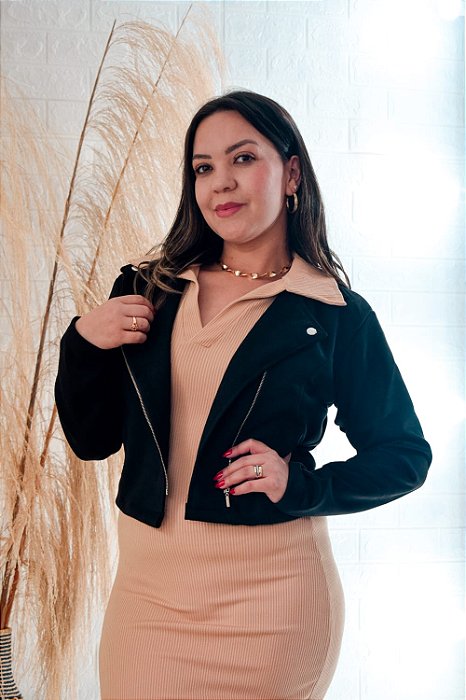 JAQUETA SUEDE S/CINTO