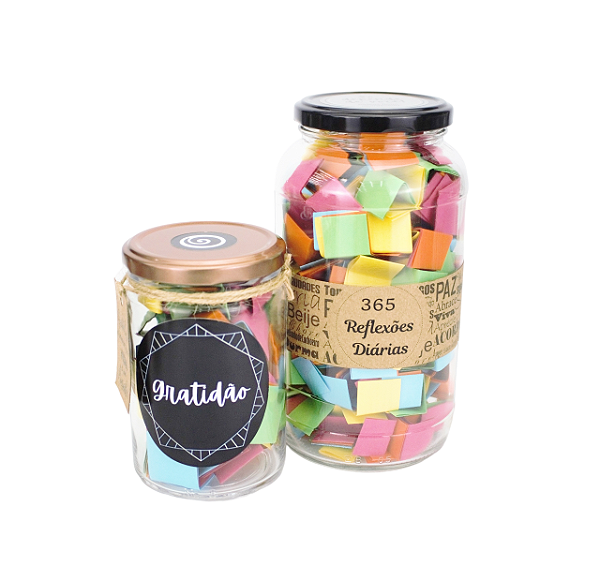 Kit Pote de Gratidão + Pote 365 Reflexões diárias