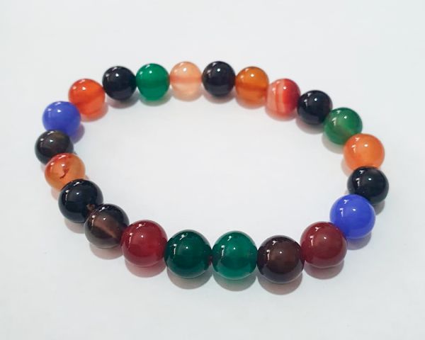 Pulseira de Ágatas Coloridas