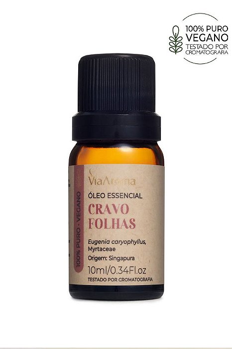 Óleo Essencial de Cravo Folhas - 10ml | Via Aroma