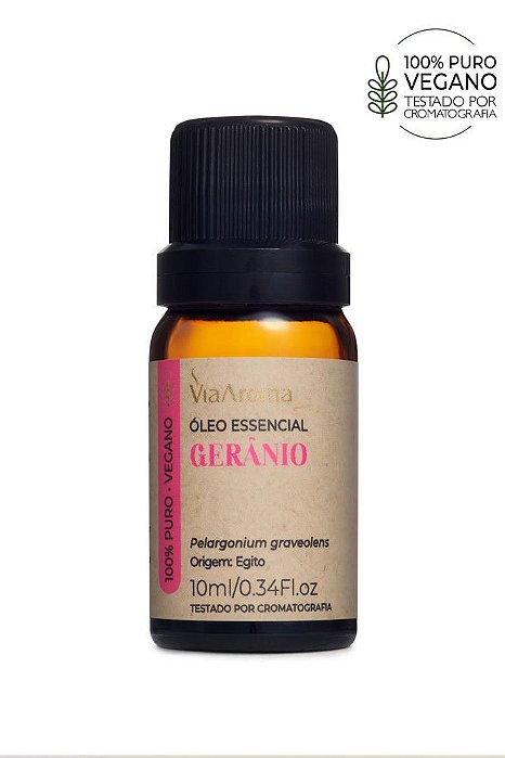 Óleo Essencial de Gerânio - 10ml | Via Aroma