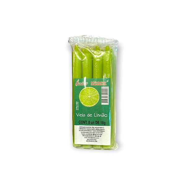 Vela Aromática LIMÃO Palito - Pacote com 8