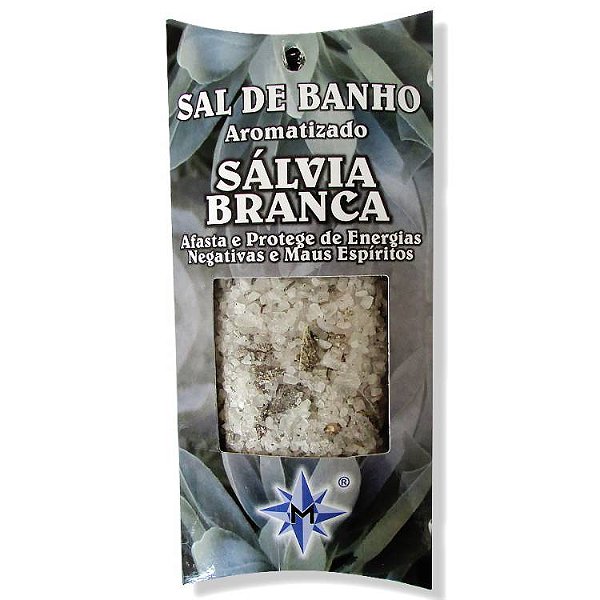Sal de Banho Aromatizado com Ervas - Sálvia Branca: Afasta e Protege de Energias Negativas e Maus Espíritos