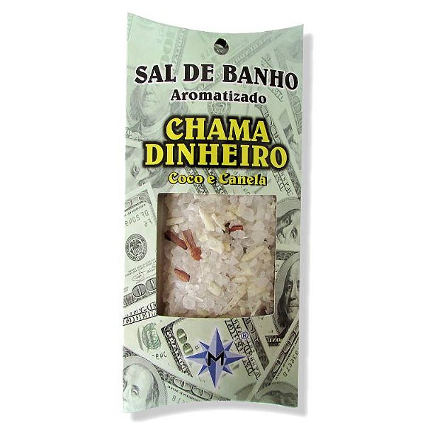 Sal de Banho Aromatizado com Ervas- Chama Dinheiro: Coco e Canela