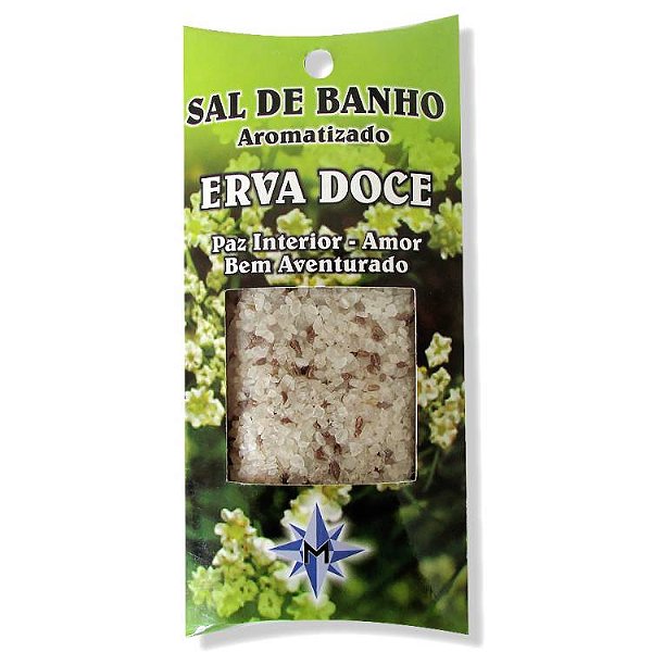 Sal de Banho Aromatizado com Ervas - Erva Doce: Paz Interior, Amor, Bem Aventurado