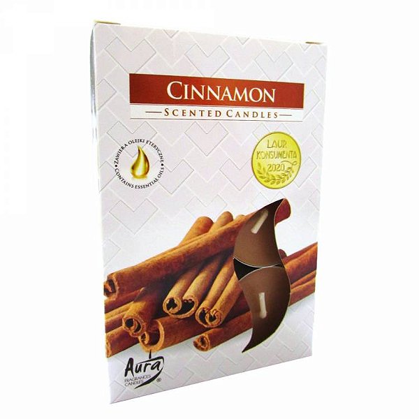 Velas Tealights Perfumadas Caixa com 6 Unidades Aura - Canela