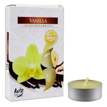 Velas Tealights Perfumadas Caixa com 6 Unidades Aura - Baunilha