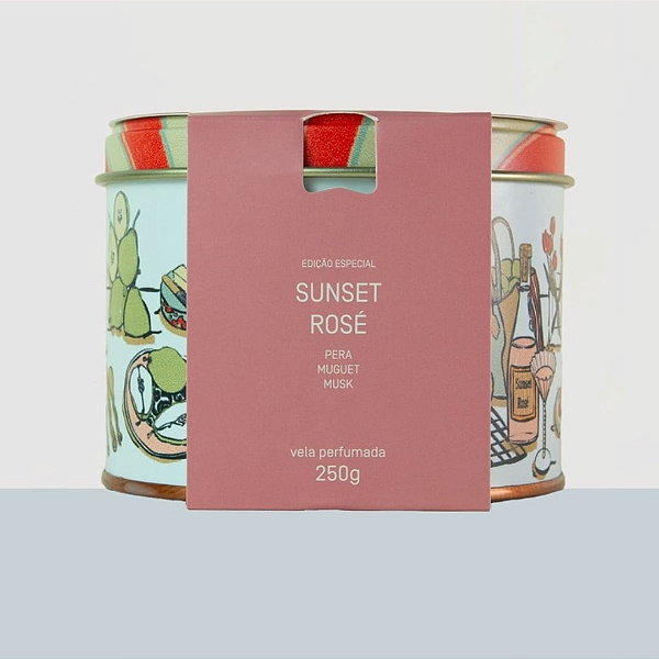 VELA PERFUMADA LATA SUNSET ROSE - ED. ESPECIAL - 250G