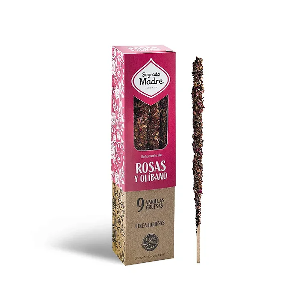 Incenso Ervas e Flores Sagrada Madre - Rosas e Olíbano