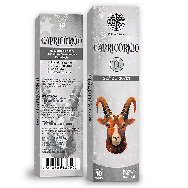 Incenso linha Zodíaco Dharma Signo de Capricórnio