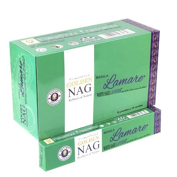 Incenso Golden Nag - Lamare - Salvia Branca com Lavanda