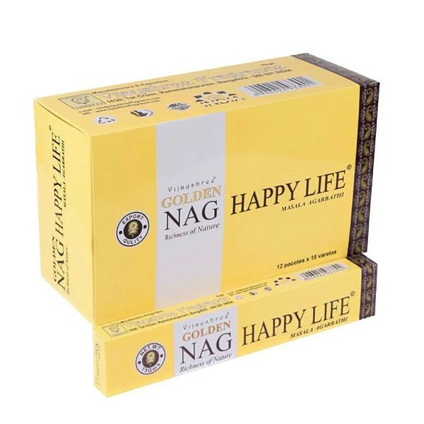 Incenso Golden Nag - Happy Life - Vida Feliz