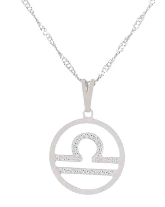 Gargantilha Signo Libra 12 mm - Sunshine Cristais Tamanho: 1.Corrente 45 cm