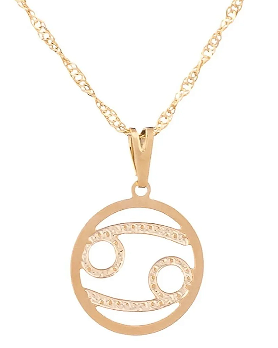 Gargantilha Signo Câncer 12 mm - Sunshine Cristais Tamanho: 1.Corrente 45 cm
