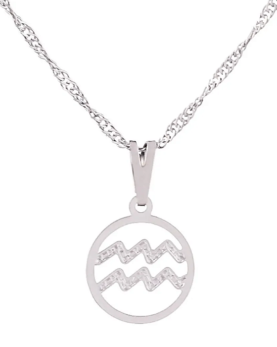 Gargantilha Signo Aquário 12 mm - Sunshine Cristais Tamanho: 1.Corrente 45 cm
