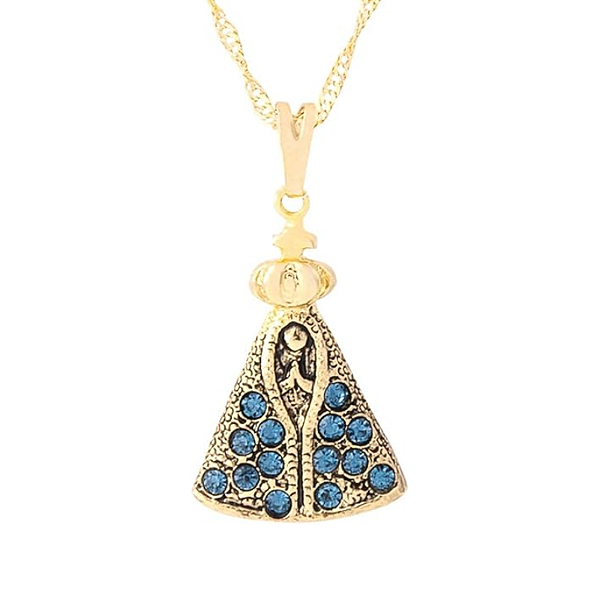 Colar Nossa Senhora Aparecida com Strass 22mm