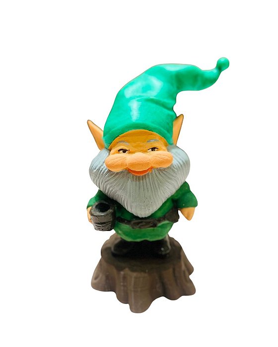 Gnomo Colorido no Pedestal - Verde da Saúde