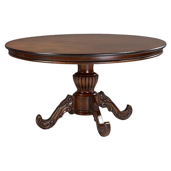 Mesa de Jantar Medalhão Entalhada 130cm - Imbuia - Alto Padrão Móveis.