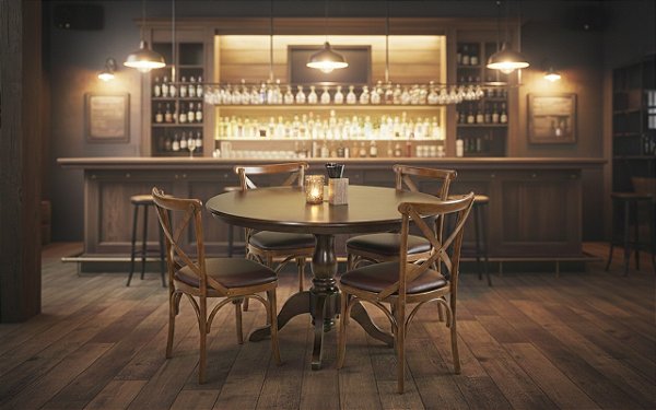 Conjunto de Jantar England - Cappuccino - Alto Padrão Móveis.