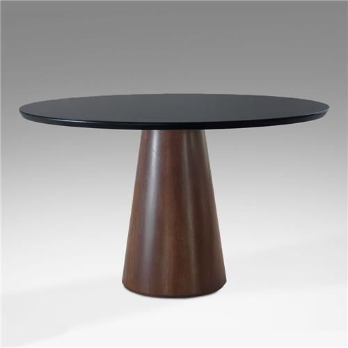 Mesa Cone Redonda 1,0 x 1,0 - Preta/Castanho - Alto Padrão Móveis.
