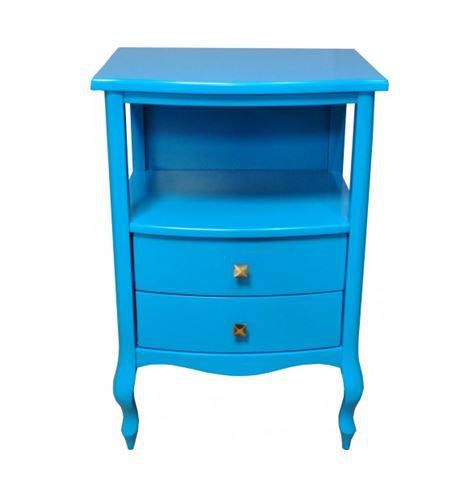Mesa de Apoio London 2 Gavetas - Azul - Alto Padrão Móveis.