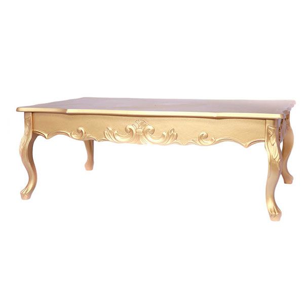 Mesa de Centro Entalhada Lyon - Dourada - Alto Padrão Móveis.