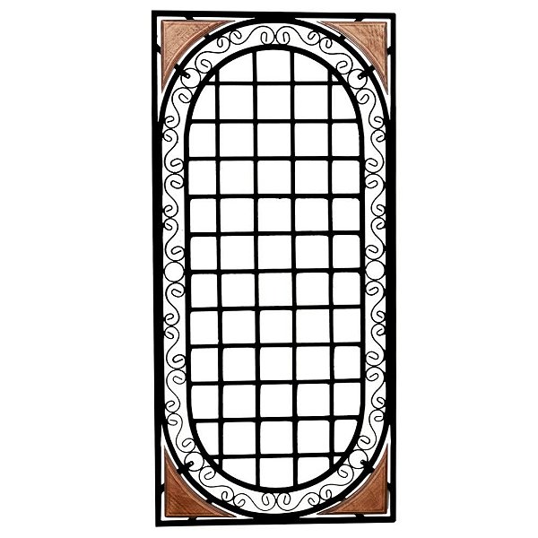 Jardim Vertical Mandala Preto de Ferro e Madeira 157x70cm