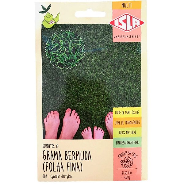 Semente de Grama Bermuda 4g Folha Fina Gramados Campo Verde