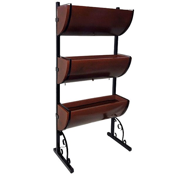 Horta Vertical Com Suportes + 3 Jardineiras Para Plantas