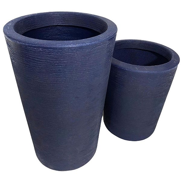 Kit 2 Vasos Redondo Polietileno Pequeno E Médio P/ Decoração