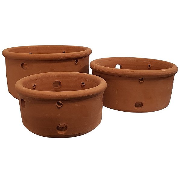 Vaso de Cerâmica para Orquídea com Furos