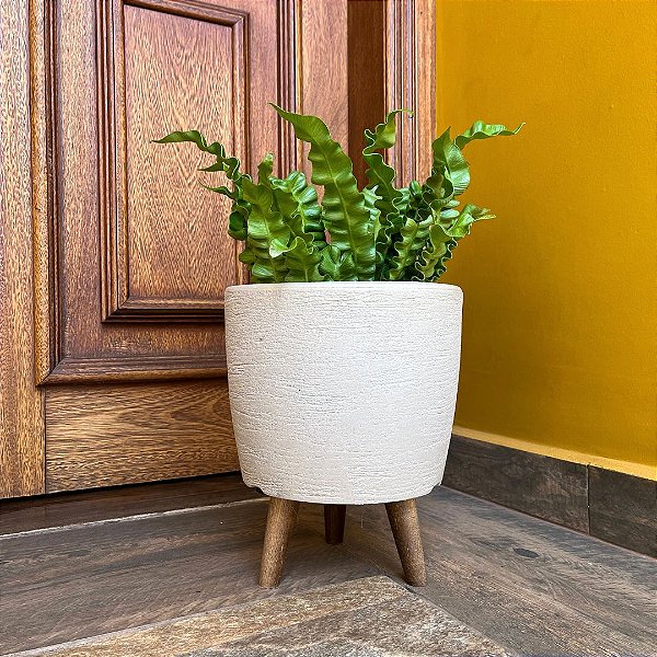 Vaso Berlim em Polietileno com Tripé de Madeira para Plantas