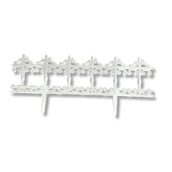 Cerca Decorativa para Jardim 90x25cm de Plástico Branca