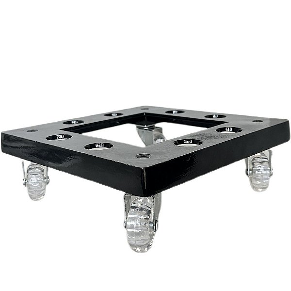 Suporte de Alumínio Quadrado com Roda para Vaso 20cm a 30cm